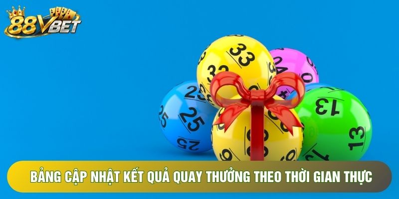 Bảng cập nhật kết quả quay thưởng theo thời gian thực