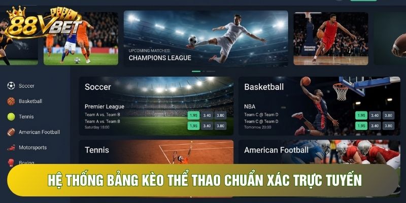 Hệ thống bảng kèo thể thao chuẩn xác trực tuyến