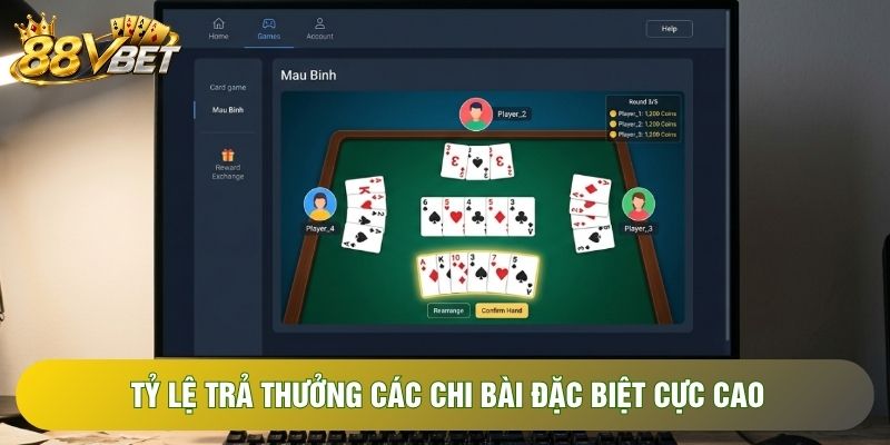 Tỷ lệ trả thưởng các chi bài đặc biệt cực cao